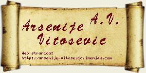 Arsenije Vitošević vizit kartica